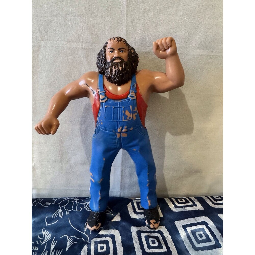 WWF Hillbilly Jim Rubber Wrestling Action Figure 8in WWE Titan Sports VTG